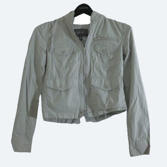 COPY - Jacob grey mint cotton utility hoodie jacket with ribbon tie y2k size XS - Picture 1 of 9